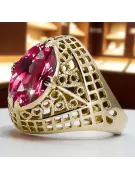 الروبين 14 كارت من الذهب الأصفر خاتم حرف يدوية فينتاج vrc030y